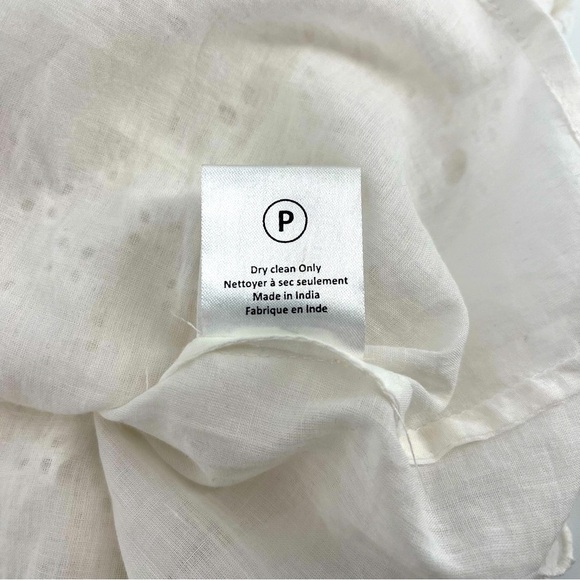 HEMANT & NANDITA Cream/White Eyelet One-Shoulder Tiered Mini Skirt Dress Size 8 - Picture 11 of 11